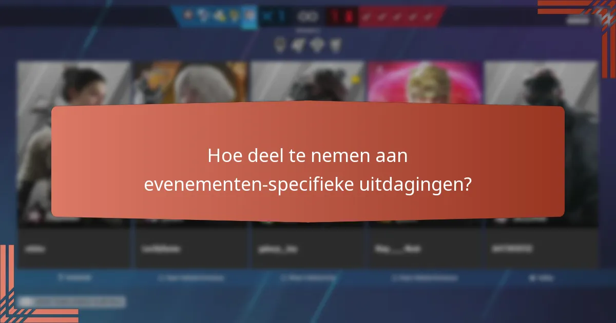 Hoe deel te nemen aan evenementen-specifieke uitdagingen?